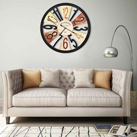 Wanduhr Metall 60Cm Mehrfarbig Analog Uhr Dekouhr KüChenuhr Wohnzimmer Vidaxl