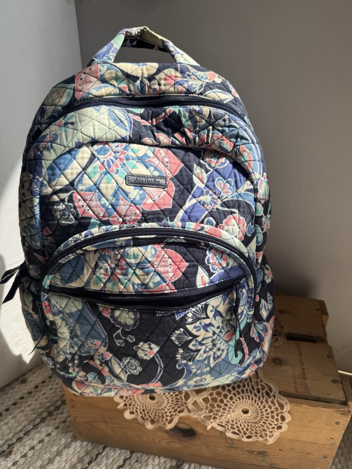 Vera Bradley Essential Backpack In Lotus Flower Swirl