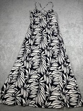 Ann Taylor Loft Women’s Hawaiian Floral Black/White Maxi Dress Size 4