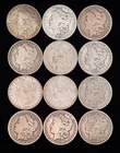 MORGAN SILVER DOLLARS MIXED DATES O/S/ LOT OF 12