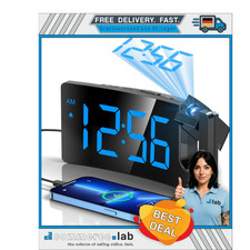Digitaler Wecker mit Projektion 180 Grad Drehbar LED Anzeige Schlummerfunktion
