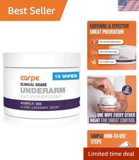 Antiperspirant Wipes - 15 Non-Irritating Underarm Wipes for Sensitive Skin