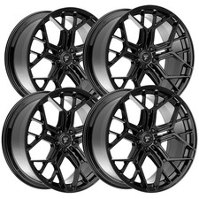 Set Of 4 Fittipaldi Fs371b 22x9 5x112 25mm Gloss Black Wheels Rims 22 Inch