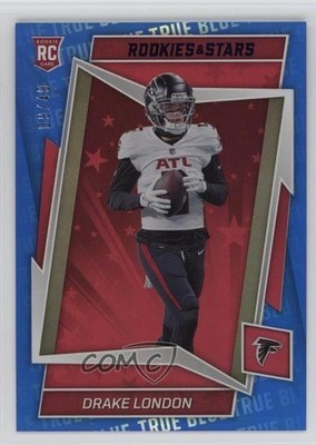 2022 Panini Rookies & Stars Rookies True Blue 9/49 Drake London #112 RC 0ud4