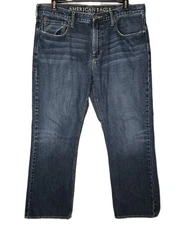 American Eagle Outfitters Men's Bootcut Jeans Size 38x32 Distressed HEEL WEAR