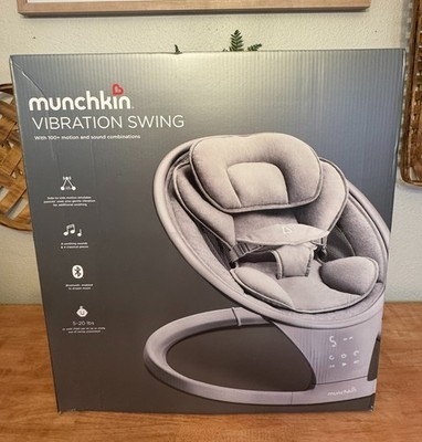 Munchkin Vibration Baby Swing Gray Bluetooth 100+ Motion & Sounds - New Open Box