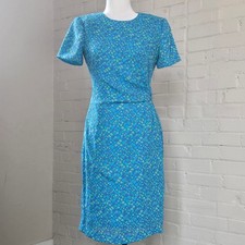Vintage 90sDavid Warren New York Sheath Dress ┃Bold Colorful Abstract Mod Print