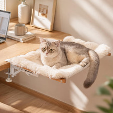 Washable Cat Desk Bed Hammock for Small-Medium Cats, Supports 35lbs