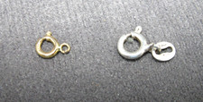 1 14K Solid Gold 5mm Spring Clasps 1 Sterling 6mm Spring Clasp Finding