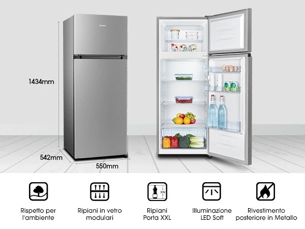 Frigorifero Hisense 206 L Doppia Porta, Libera Installazione MTM55205SE - NUOVO - Immagine 3 di 4