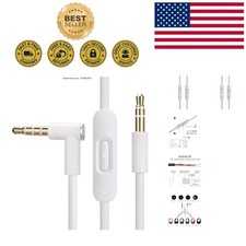 High-Quality 1.4m Audio Cable Compatible with Beats Studio and Solo White