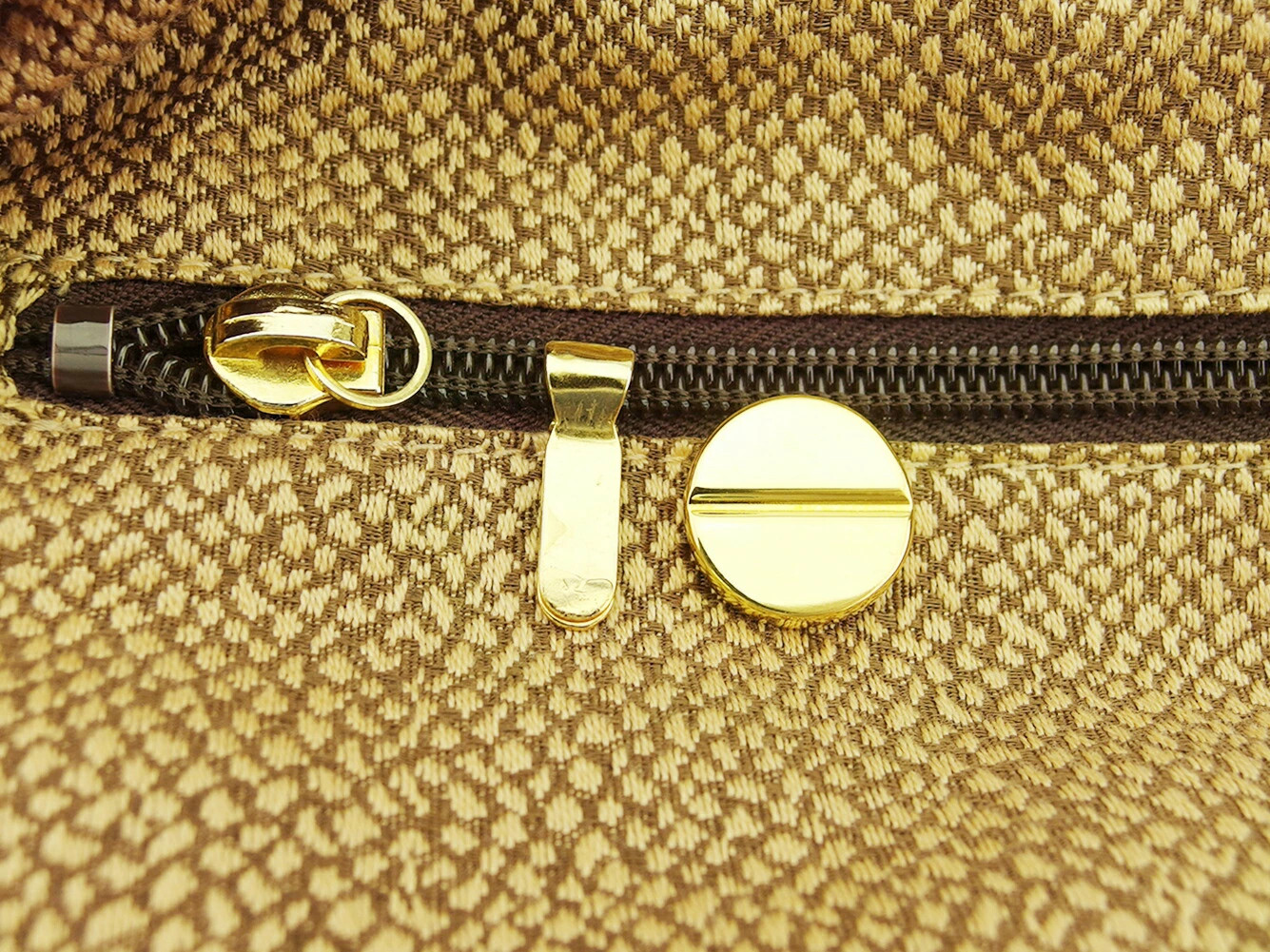 Borbonese Handbag Urchin Pattern Beige Brown Wome… - image 7