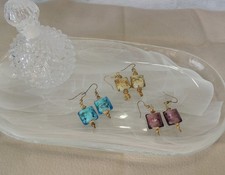 Vintage Jewelry Lot of 3 Dangle Earrings Glas...