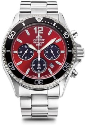 ORIENT Mako Sports RN-TX0207R Chronograph Solar Watch Red Dial 42.8mm F/S wTrack