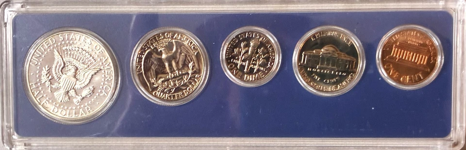 1966 US Special Mint Set SMS 5 Coins with 40% Silver Kennedy Half Dollar and Box - Image 4 of 4