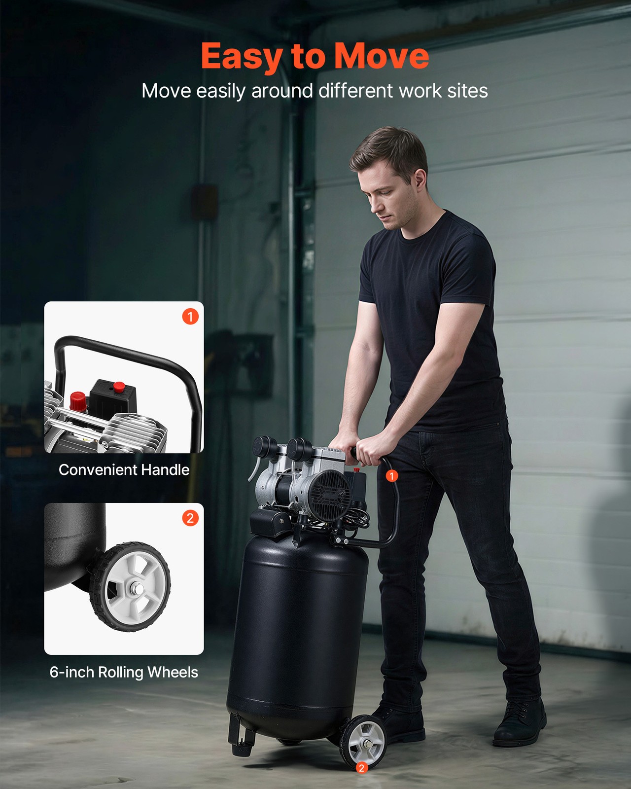 Compresseur vertical VEVOR 50 L pour atelier et garage privé