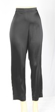 St John Knits Liquid Satin Hemmed Emma Straight Leg Pants Black Size 10 NWOT