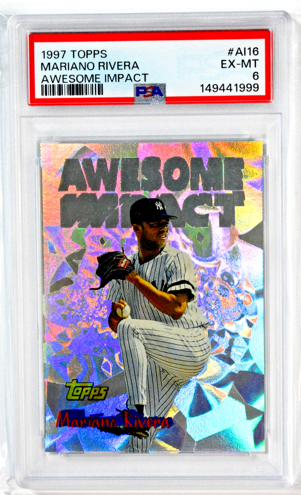 1997 Topps Mariano Rivera Awesome Impact PSA 6 EX-MT Yankees HOF
