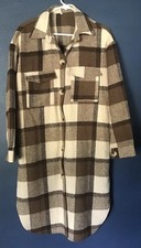 Women's Plaid Shacket Long Sleeve Button Down Flannel Casual Jacket XL