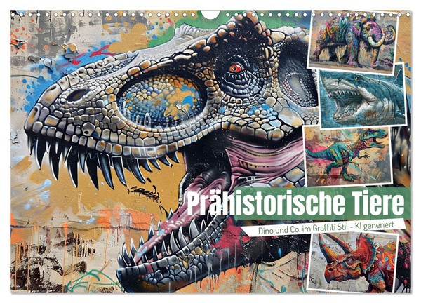 "Calendar 2027 · US Version · Prehistoric Animals (Wall Calendar 2027 17\" × 12\" L"-image