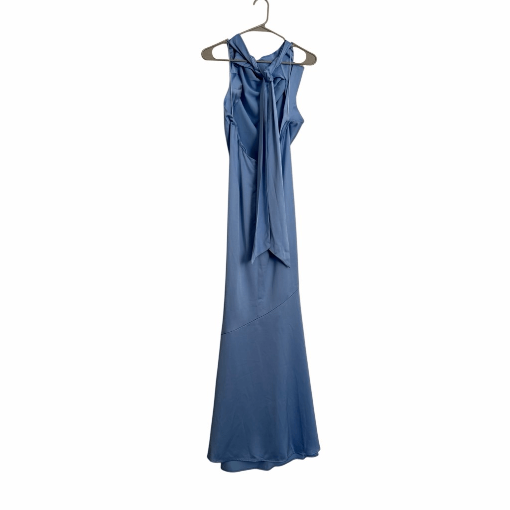 Significant Other Lana Cowl-Neck Tie Back Satin Maxi Dress in Sky Blue 6 |  eBay