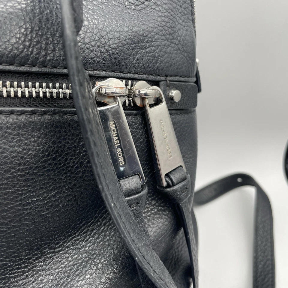 Michael Kors Black MD Slim Backpack Leather Bag Rhea Zip! Retail $264 - Image 3 of 4