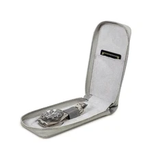 Genuine Leather 1 Slot Watch Box for Rolex Luxury Pouch with Zipper Portable Org