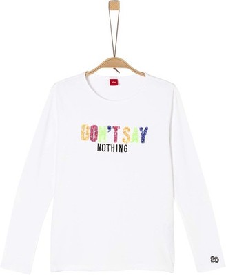 s.Oliver Junior Girls T-Shirt, Long Sleeve Shirt, White, XL/REG