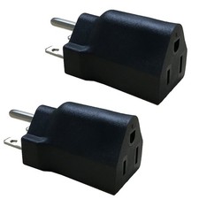 BloomGrow US Plug Adapter 120V to 240V Black Converter 2 PCS,