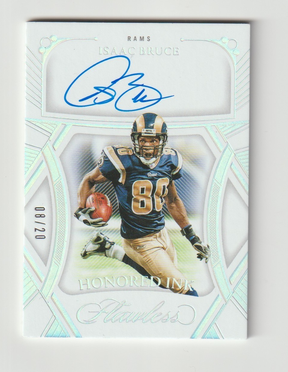 2024 Flawless Isaac Bruce Silver On Card Auto SN 08/20 SL Rams HOF CC