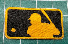 Gold MLB Logo Embroidered Iron On Baseball Patch 1-1/4" x 2-1/4" for Shirt Hat