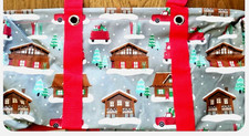 NEW Thirty One MEDIUM Utility Tote Snowy Ski Lodge Hats off Holiday Christmas 31
