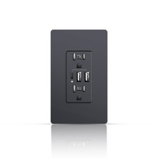 USB Wall Outlet, 15Amp Black Tamper-Resistant Receptacle, 6.0A TR Outlet Plug...