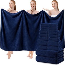 18 Piece Extra Large Bath Towel Set 6 Bath Towels, 6 Hand Towels, 6 Washcloths