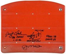 Joe Montana Dwight Clark Signed The Catch Candlestick Park 49ers Seatback JSA