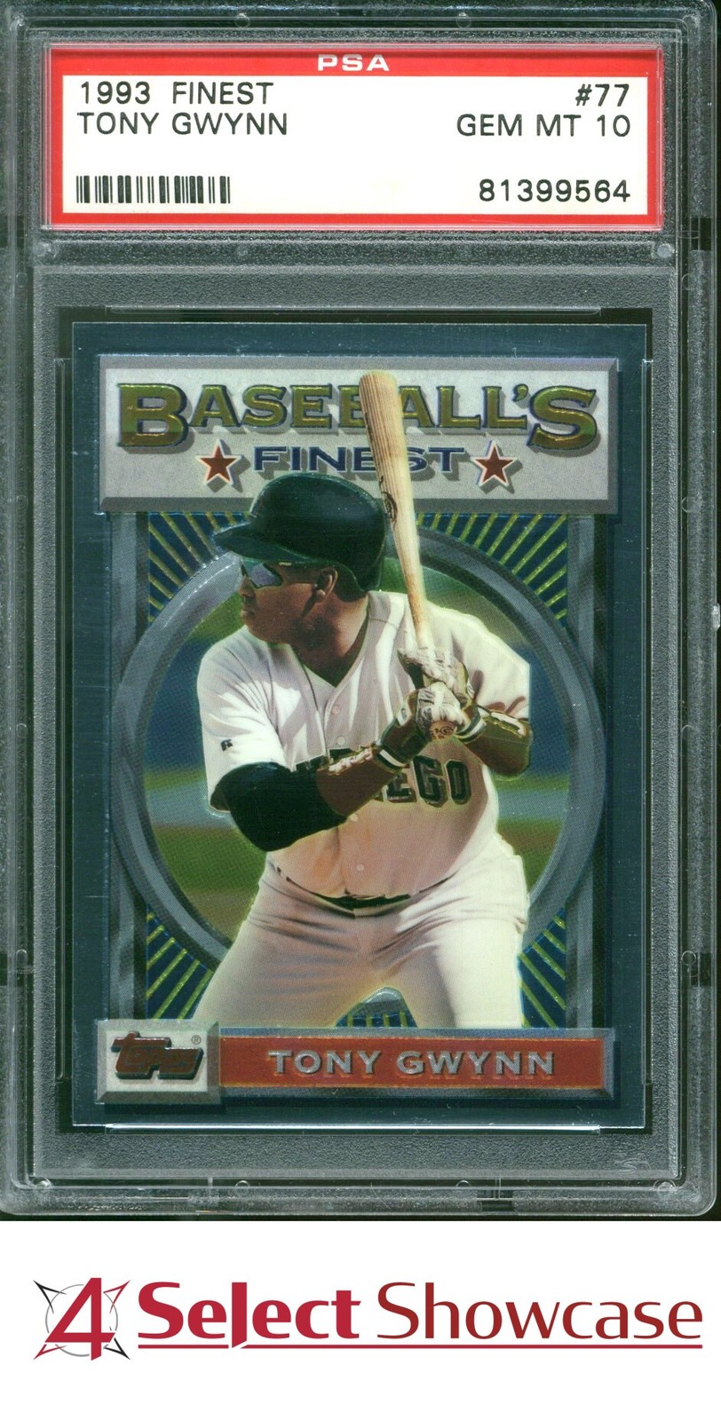 1993 FINEST #77 TONY GWYNN PADRES HOF POP 6 PSA 10