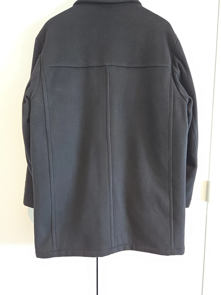 ANDREW MARC NEW YORK Men's Black Wool Blend 3/4 Trench Overcoat Medium 36" Long - Image 4 of 4