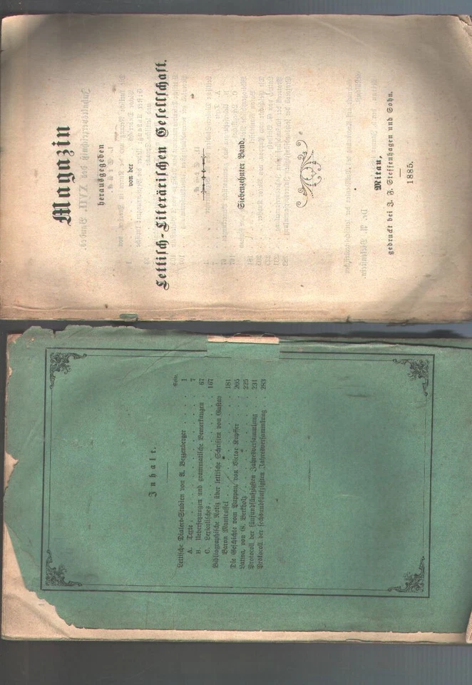 Magazin herausgegeben von der Lettisch - Literärischen Gesellschaft  Siebzehnt - Bild 1 von 1