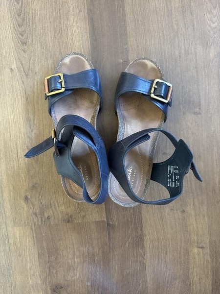 Women Clarks Sandals Navy 39.5