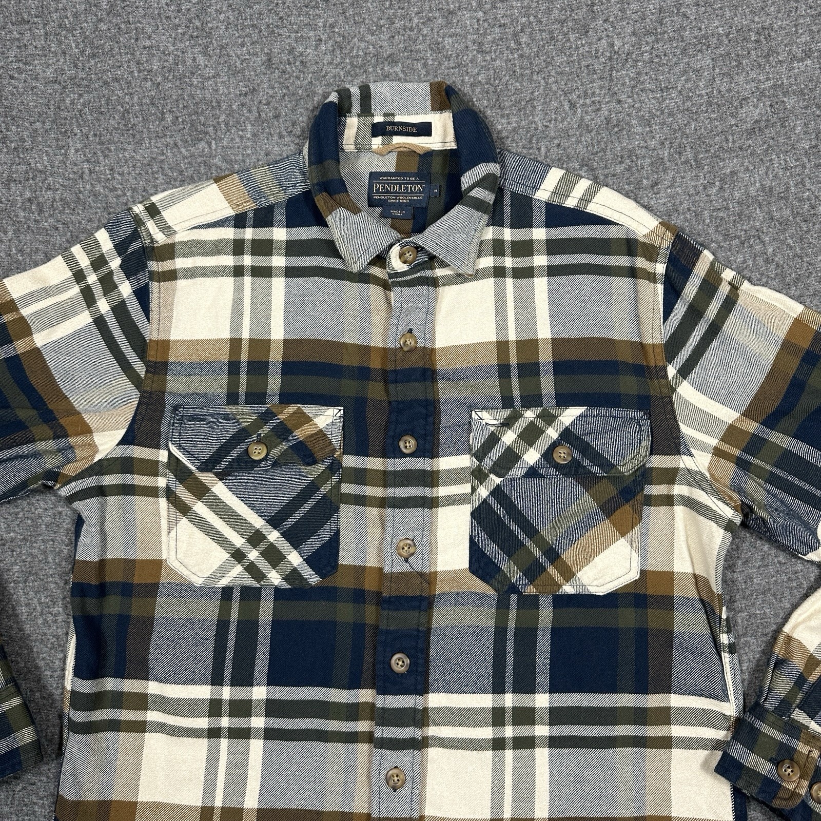 Pendleton Burnside Flannel Mens Medium Plaid Doub… - image 3