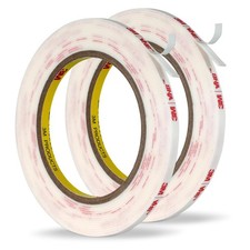 Double Sided Mounting Tape 1/4''X15.4Ft 2 Pack, Made of 3M VHB White 4950 Heavy