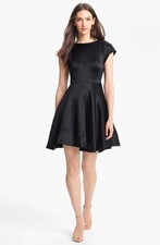 TED BAKER silk satin fit&flare full skirt dress tea party wedding prom goth 1 8