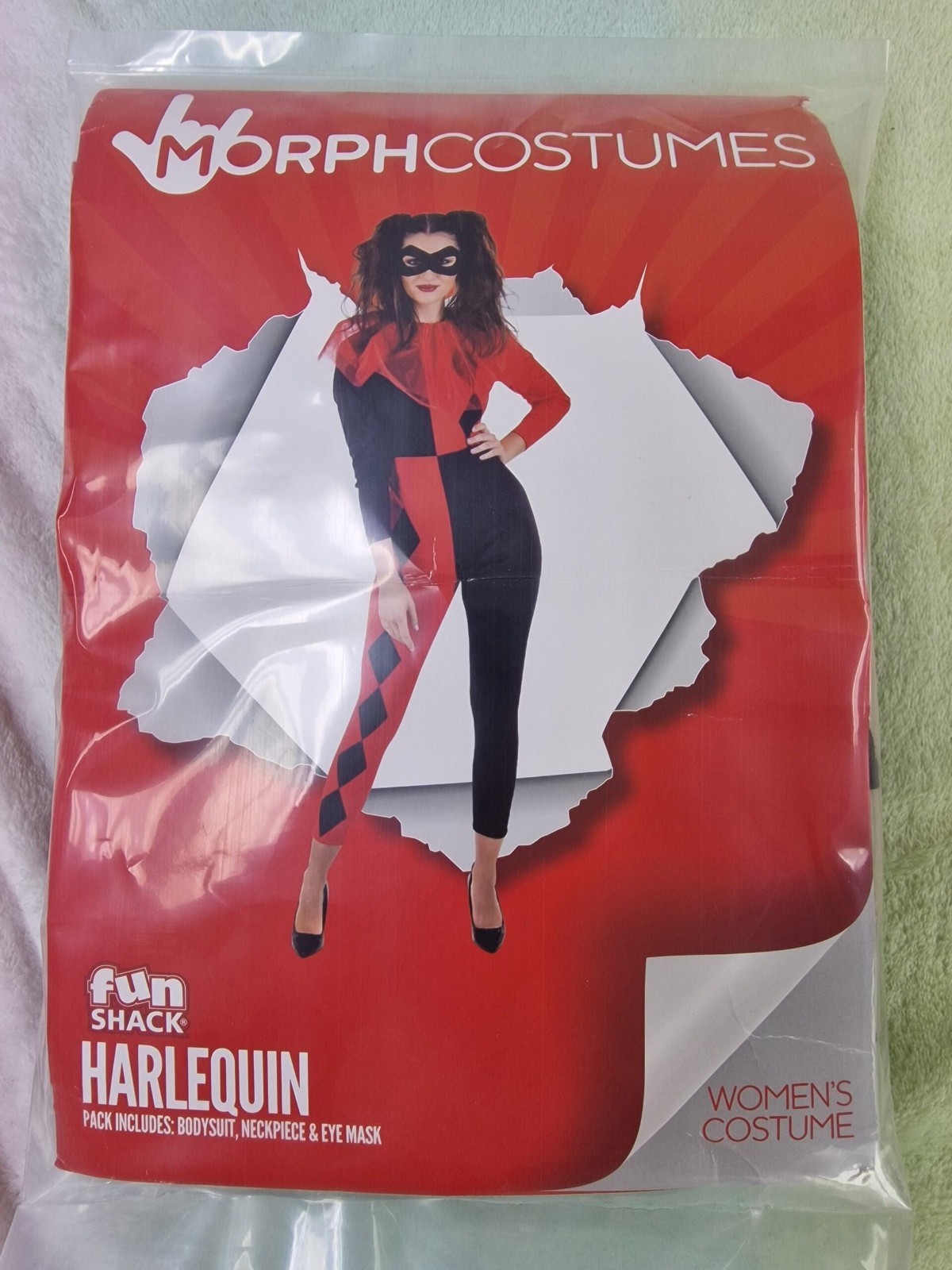 Morph Costume Fun Shack Harlequin Halloween Costume Ladies MEDIUM - All Checked