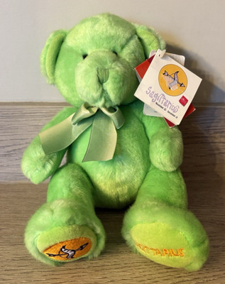 Russ Star Scope Vintage Teddybär Schütze grün Stofftier 10 Zoll Plüsch Brandneu mit Etikett