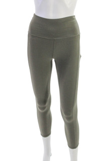Vuori Womens Capri Leggings Green Nylon Size S