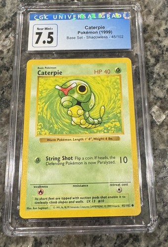 Caterpie (Shadowless) graded CGC 7.5 for sale on eBay