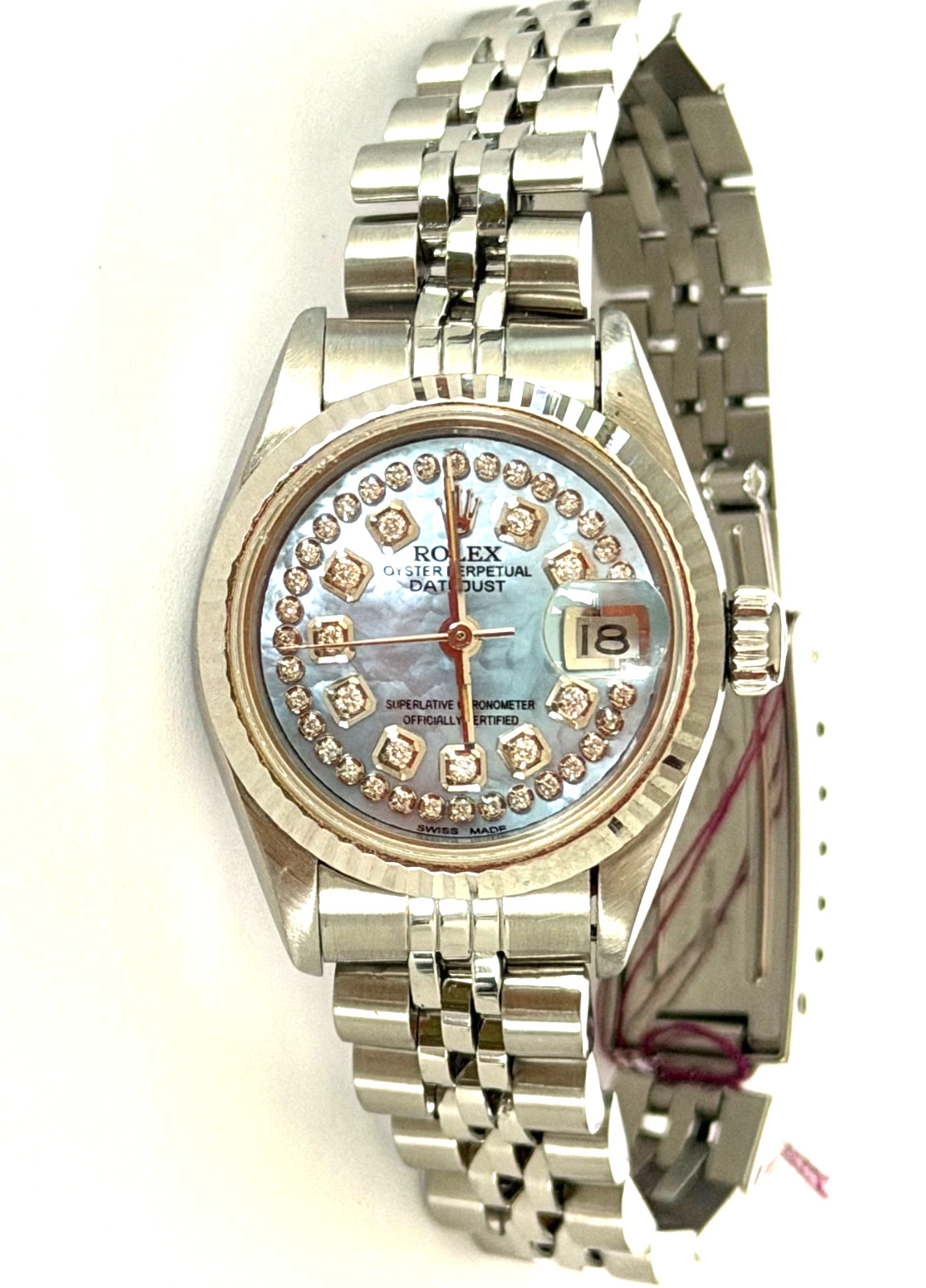 ROLEX LADY WATCH AUTOMATIC QUICK SET CAL 2135 MOP DIAMOND DIAL image 7