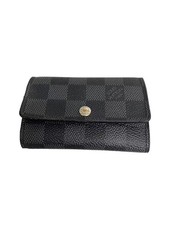 LOUIS VUITTON Multicle 6 Damier Graphite Leather Black All-Over Pattern Men's