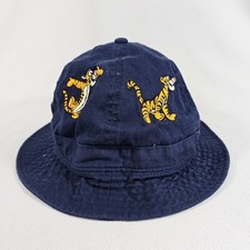 Disneyland Resort Vtg Kids Blue Embroidered Bucket Hat Winnie The Pooh  s Tigger