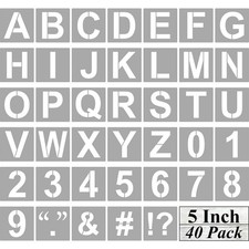 Alphabet Letter and Number Stencils 5 Inch - 40 Pack Large Letters 5